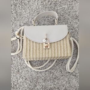 Stylish Beige and White Women's Bag